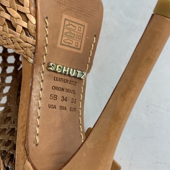 SCHUTZ Woven Open Toe Zip Back Stilettos Booties - Picture 7 of 8